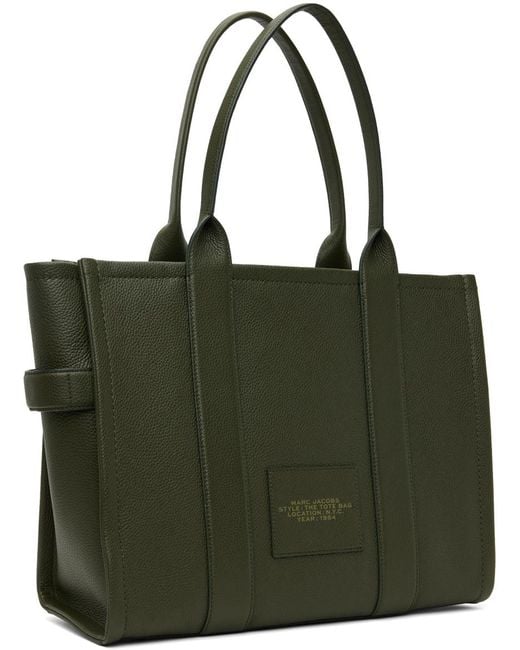 Marc Jacobs カーキ The Leather Large トートバッグ Green
