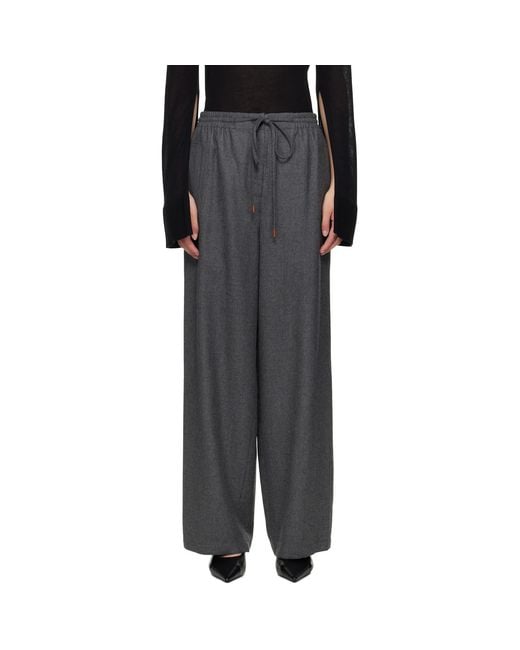 LE17SEPTEMBRE Black Drawstring Easy Wool Trousers