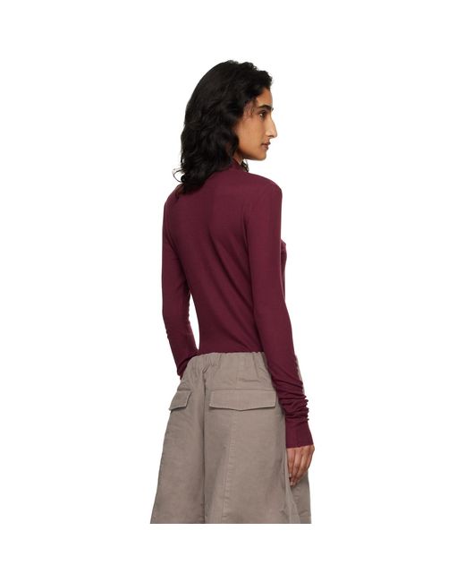 Entire studios Red Burgundy Ls Polo