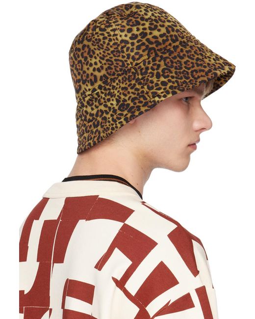 Dries Van Noten Multicolor Brown Printed Bucket Hat for men