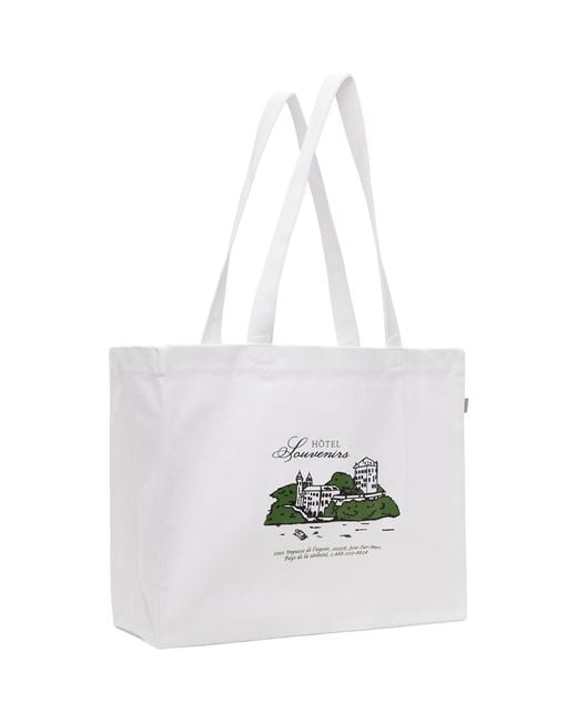 A.P.C. White Jjjjound Edition 'hôtel Souvenirs' Tote