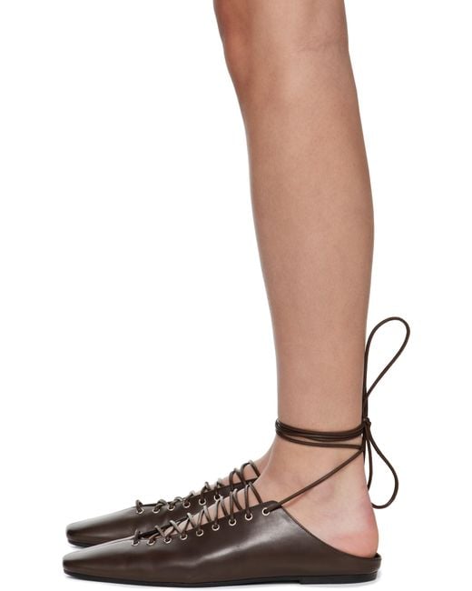 Dries Van Noten ブラウン レースアップ スリッポン Brown