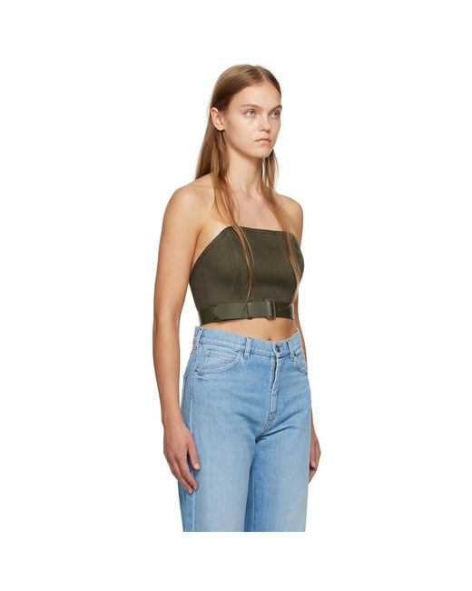 Max Mara Blue Khaki Belted Bustier