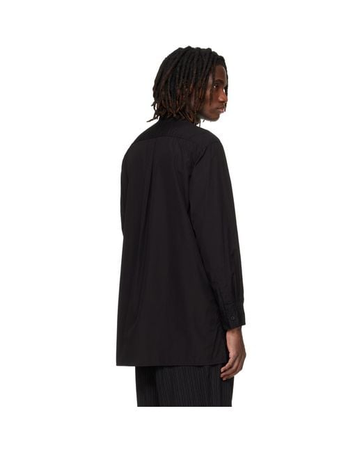 Yohji Yamamoto Black Big Standard Chain Stitch Shirt for men