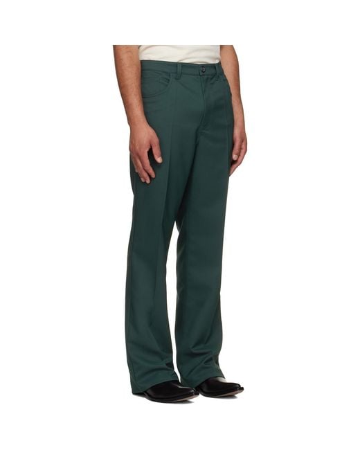 Marni Green Twill Trousers for men