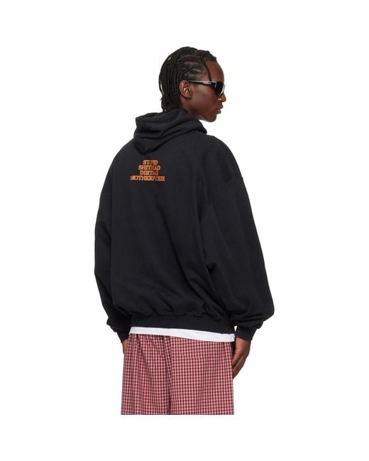 Vetements Black 'Mf' Hoodie for men