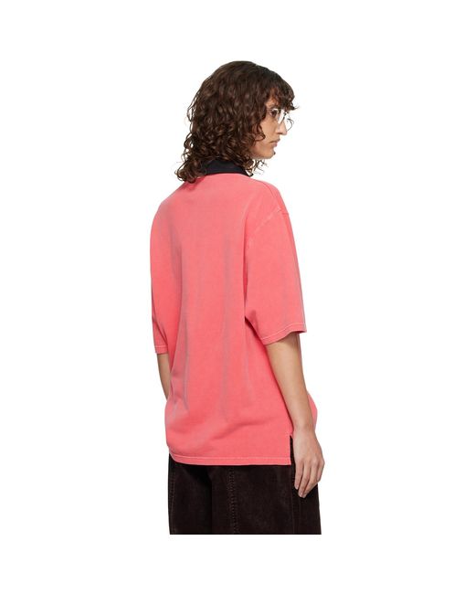 Martine Rose Red Oversized S/S 'Total' Sports Polo