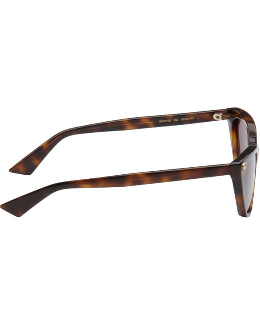 Lunettes De Soleil Œil-De-Chat Brunes En Acétate Léger À Logos Gg Gucci en coloris Black