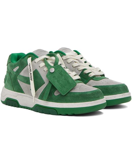 Off-White c/o Virgil Abloh Green Off- & White Out Of Office Vintage Sneakers for men