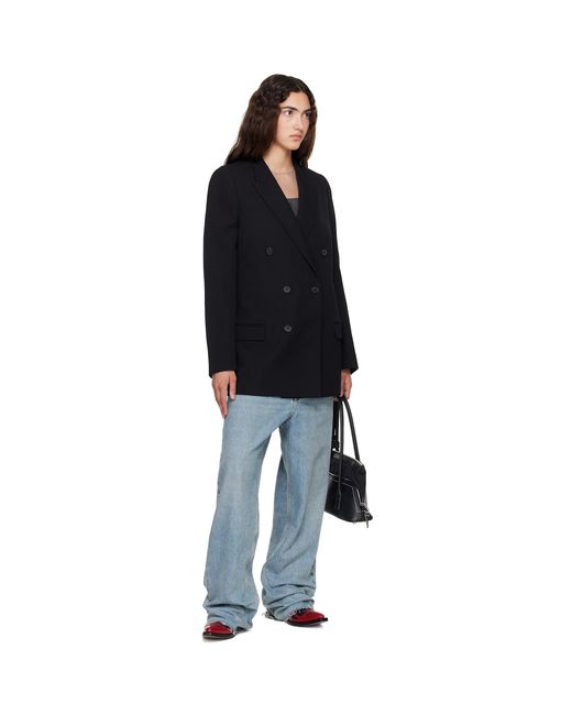 Maison Margiela Black Double Breasted Wool Blazer