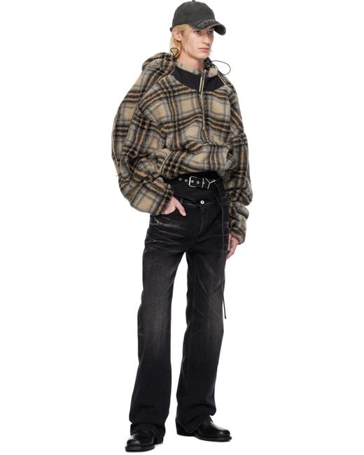 Y. Project Black Wrap Belt Jeans for men