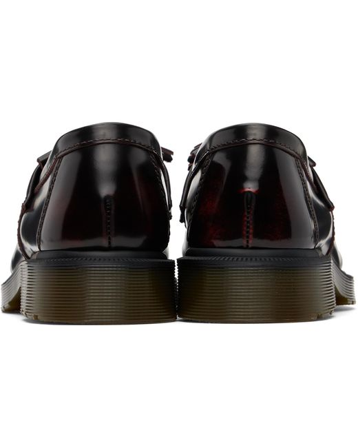 Dr. Martens Black Burgundy Adrian Arcadia Leather Tassel Loafers for men