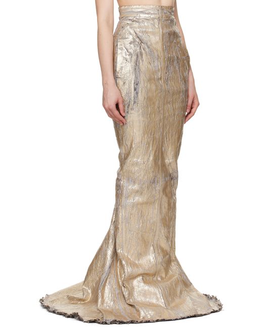Rick Owens Natural Megacrust Stretch Denim Lido Maxi Skirt