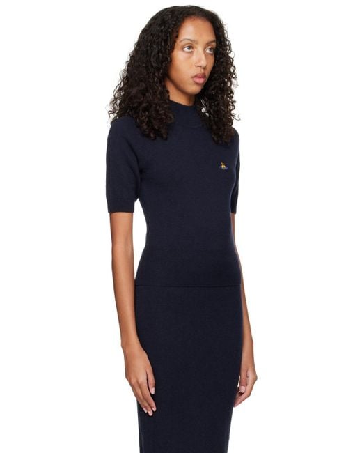 Vivienne Westwood Black Navy Bea Turtleneck