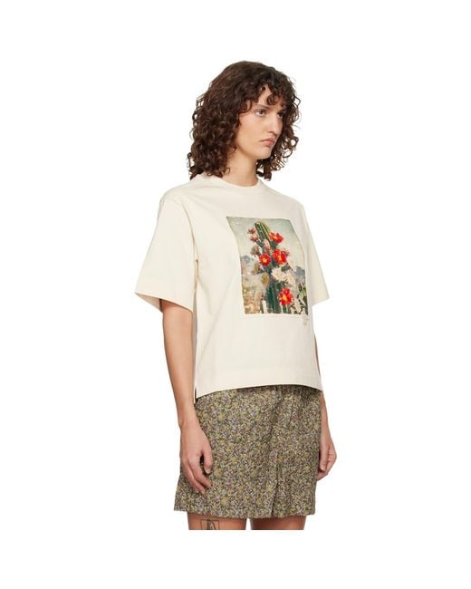 Moncler Natural Landscape Print Cotton T-Shirt