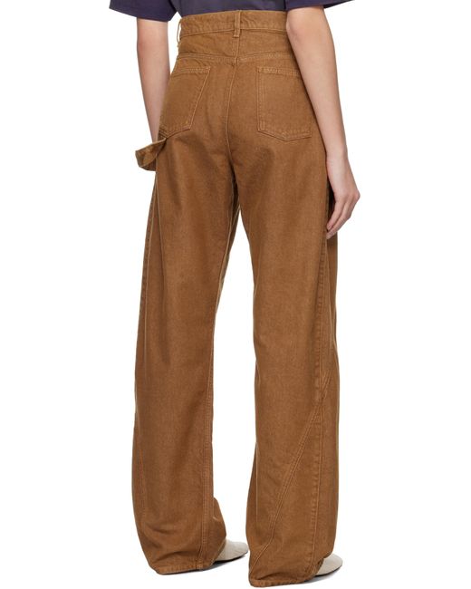 J.W. Anderson Brown Twisted Workwear Jeans