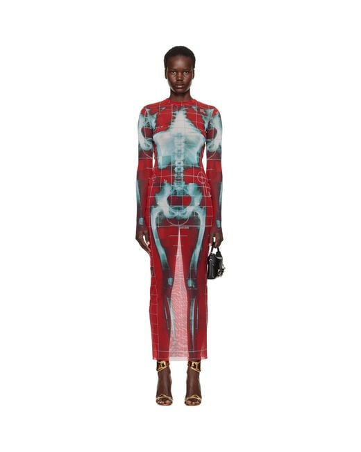 Jean Paul Gaultier Red Ssense Exclusive & 'The Squeletor' Maxi Dress