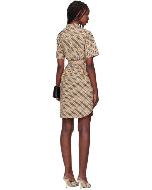 Burberry Black Check Cotton Shirt Midi Dress