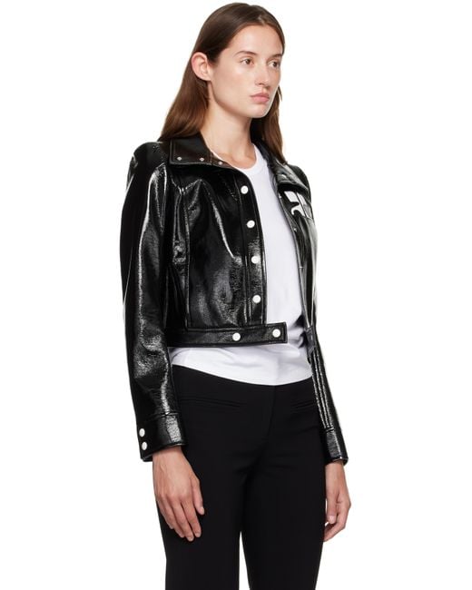 Courreges Black Reedition Vinyl Jacket