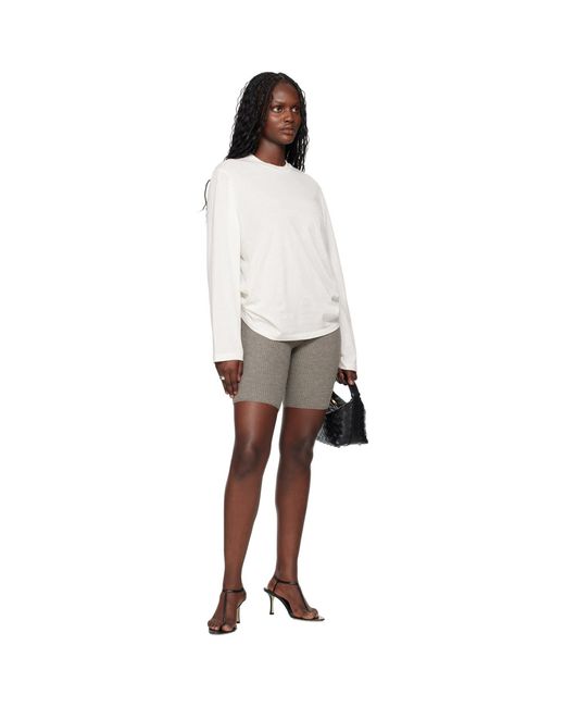 Fear Of God White Off- Holiday Embroidered Classic Fit Long Sleeve T-Shirt