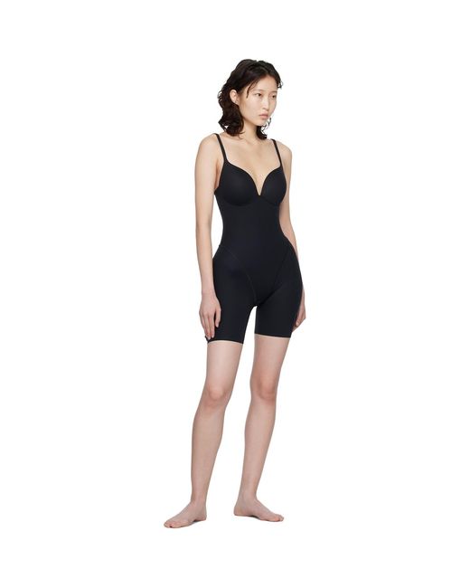 Skims Black Ultimate Body Butt And Hip Enhancing Mid Thigh Bodysuit