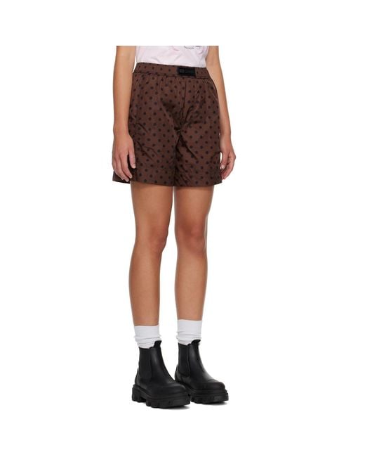 Ganni Brown Printed Flyweight Nylon Boxer Shorts