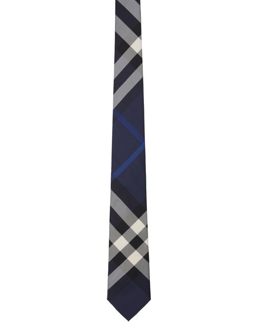 Burberry Black Check Silk Tie for men