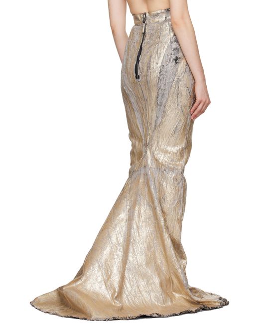 Rick Owens Natural Megacrust Stretch Denim Lido Maxi Skirt