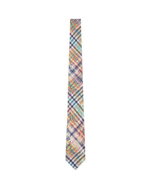 Vivienne Westwood Metallic 7Cm 'Orb Graffiti' Tie for men