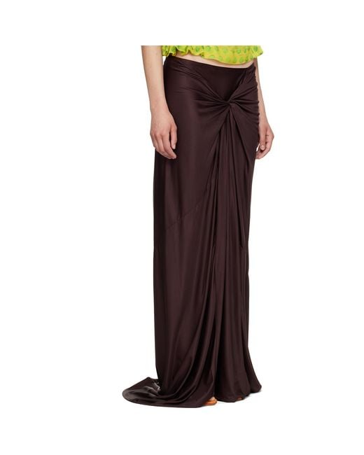 Dries Van Noten Brown Burgundy Humila Maxi Skirt