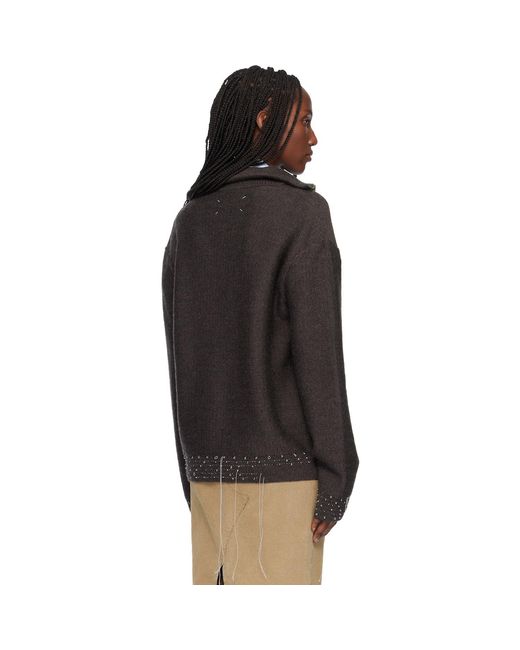 Maison Margiela Black Loose Thread Sweater