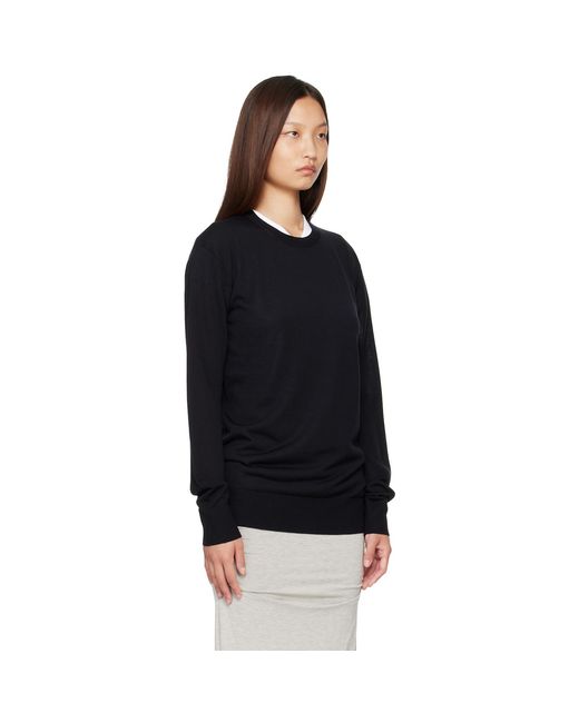 Totême  Black Long-Sleeve Knit Sweater