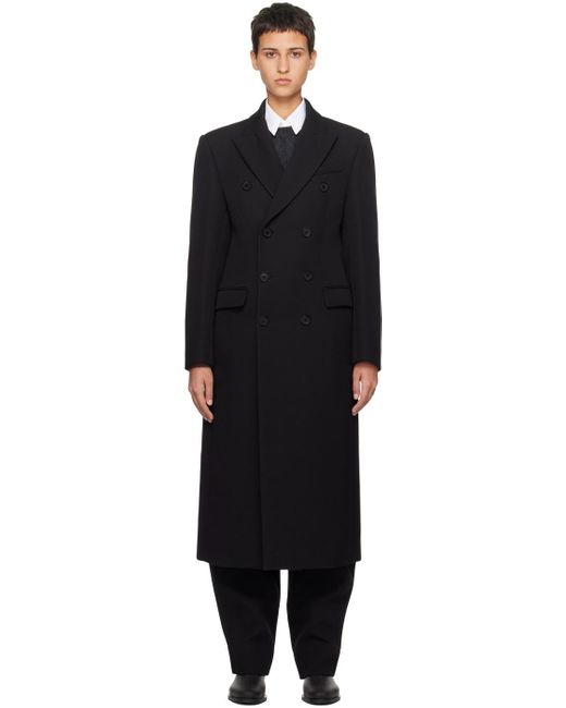 Manteau noir à double boutonnage Wardrobe NYC pour homme en coloris Black