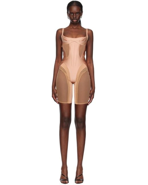 Mugler Tan Bicycle Jumpsuit in Black | Lyst
