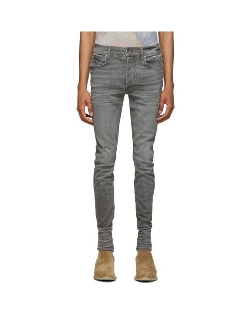 Amiri Gray Grey Stack Smoke Jeans for men