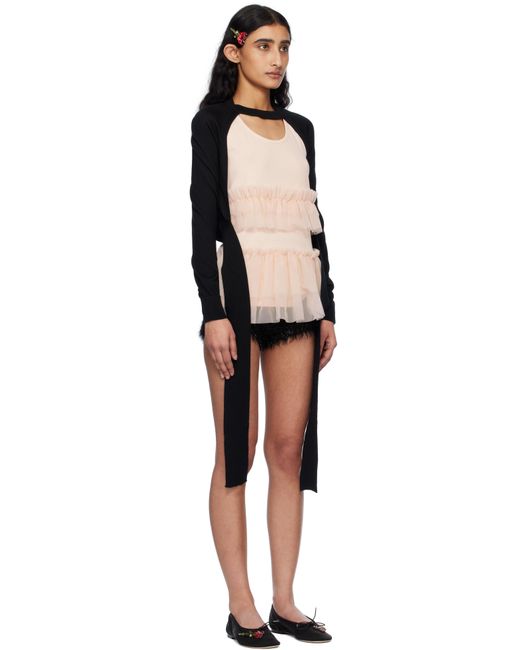 Simone Rocha ブラック クロップド カットアウト カーディガン Black