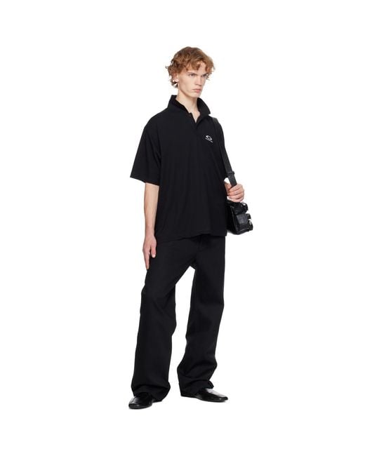 Balenciaga Black Curved Knee Jeans for men