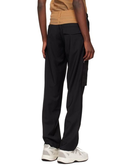 OLLY SHINDER Black Tan Knife Pocket Cargo Pants for men