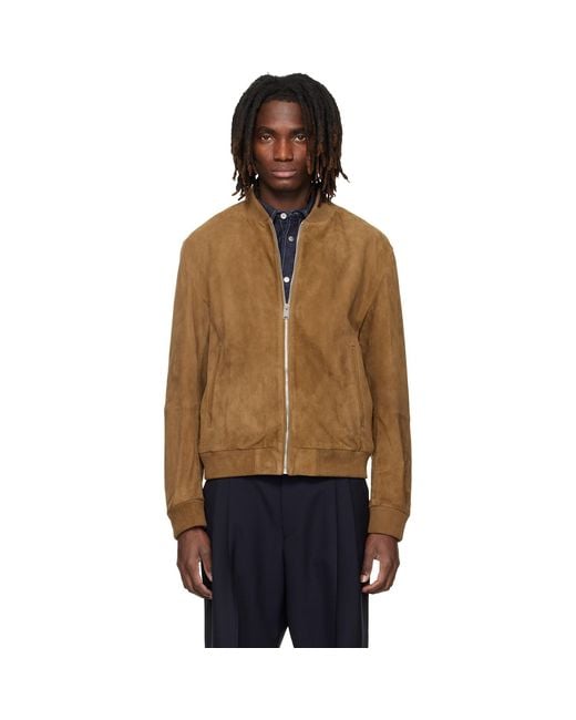 Boss Blue Regular-Fit Suede Jacket for men