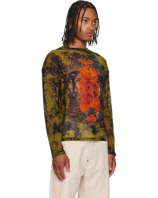 Haut Surdimensionné Noir Et Kaki À Imprimé Médaillon Jean Paul Gaultier pour homme en coloris Black