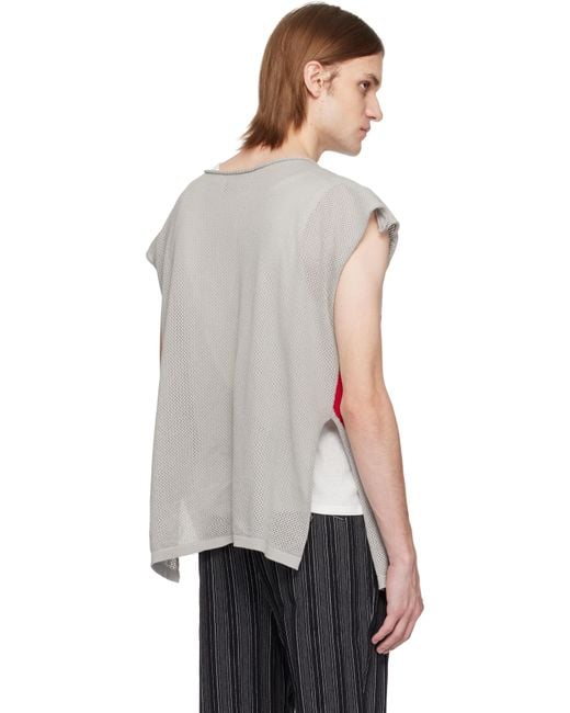Vivienne Westwood Red Intarsia Pixel Orb Tank Top for men