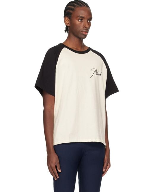 Rhude Black & Off-white Raglan T-shirt for men