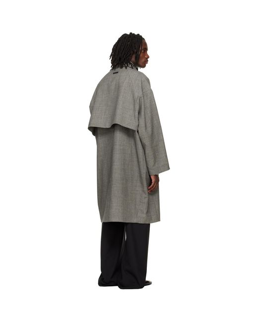 Fear Of God Gray Mouline Wool Relaxed Trench Coat for men
