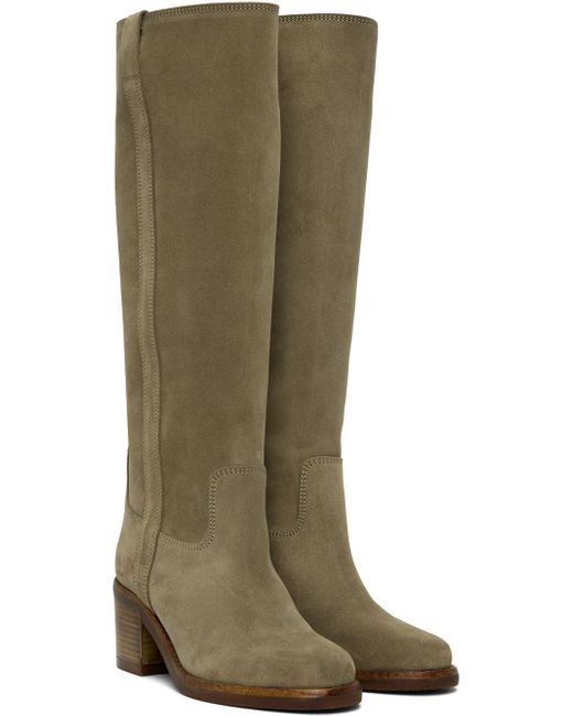 Isabel Marant Green Taupe Seenia Tall Boots