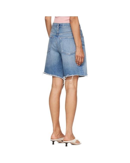 Agolde Blue Indra Denim Shorts