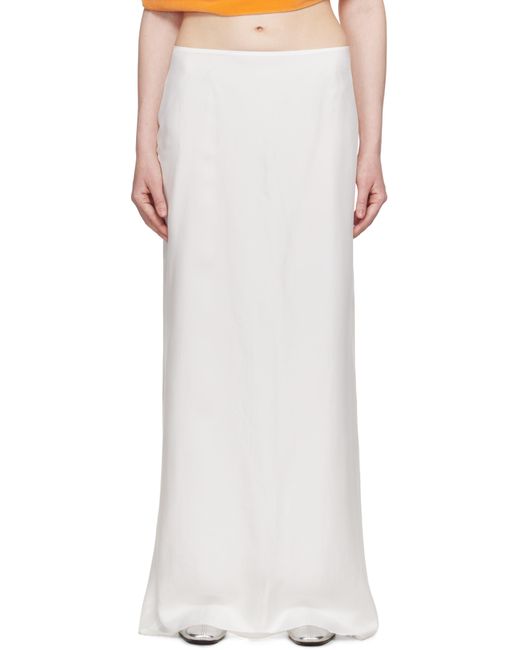 Colleen Allen ホワイト シルク スリップ マキシスカート White