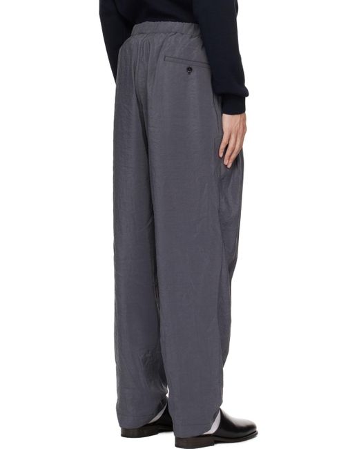 Lemaire Black Gray Relaxed Trousers for men