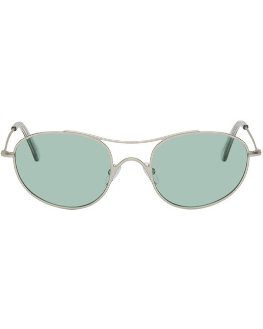 Our Legacy Green Silver Zwan Sunglasses for men