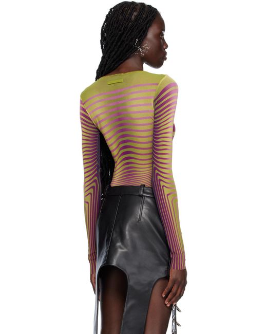 Jean Paul Gaultier Black Green & Purple Body Morphing Long Sleeve T-shirt