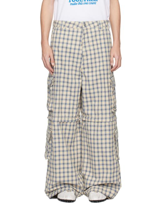 ERL Multicolor Off- Zip-off Plaid Cargo Pants for men